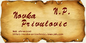 Novka Privulović vizit kartica